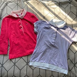Lot of 2 Girls Lacoste Polo Shirts F